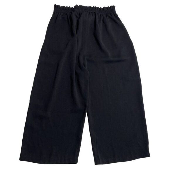Adrianna Papell Black High Waisted Cropped Capri Paper Bag Pants Sz 8 - Picture 2 of 8